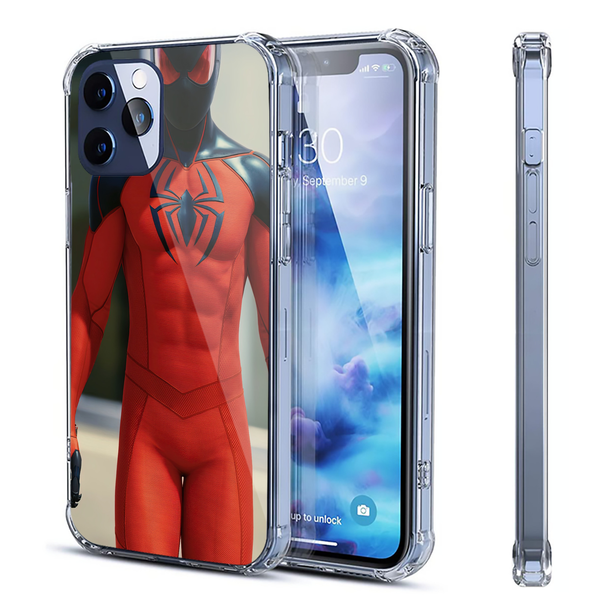 （画像用） Spider Man スパイダーマン 【iPhone 12シリーズ対応】透明スマホケース（クリアソフトケース）